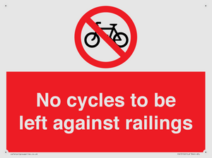 No cycles to be left against railings